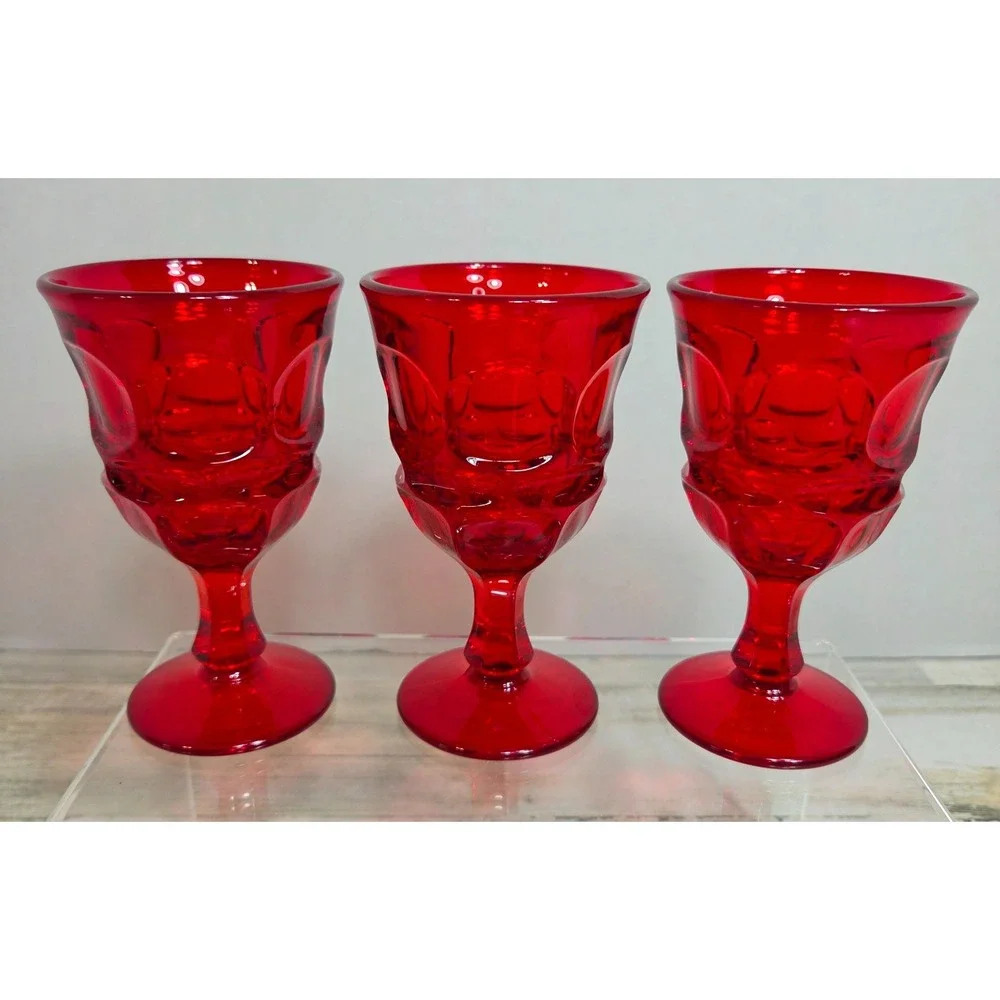 Fostoria Argus Ruby Red WineGlass Goblet 4.75